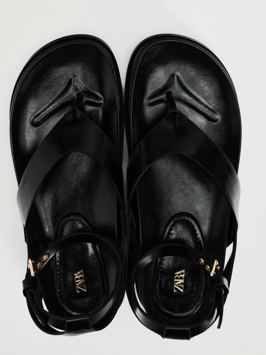 Zara Shoes - ZARA Black Strap Thong Sandals